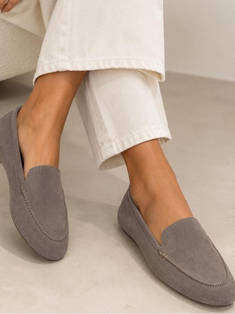 anewday Genuine Leather taupe Loafers Sz 8
